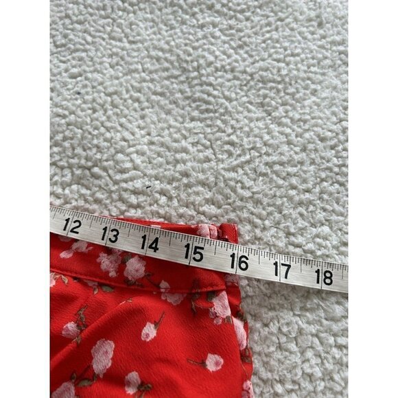 Sage The Label Red Poppy Punch Tiered Mini Skirt Size L - Picture 7 of 8